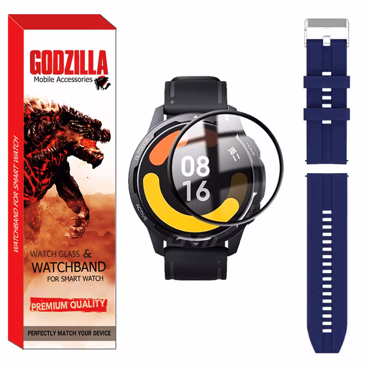 محافظ صفحه نمایش گودزیلا مدل GS-ARM مناسب برای ساعت هوشمند شیائومی S1 Active به همراه بند