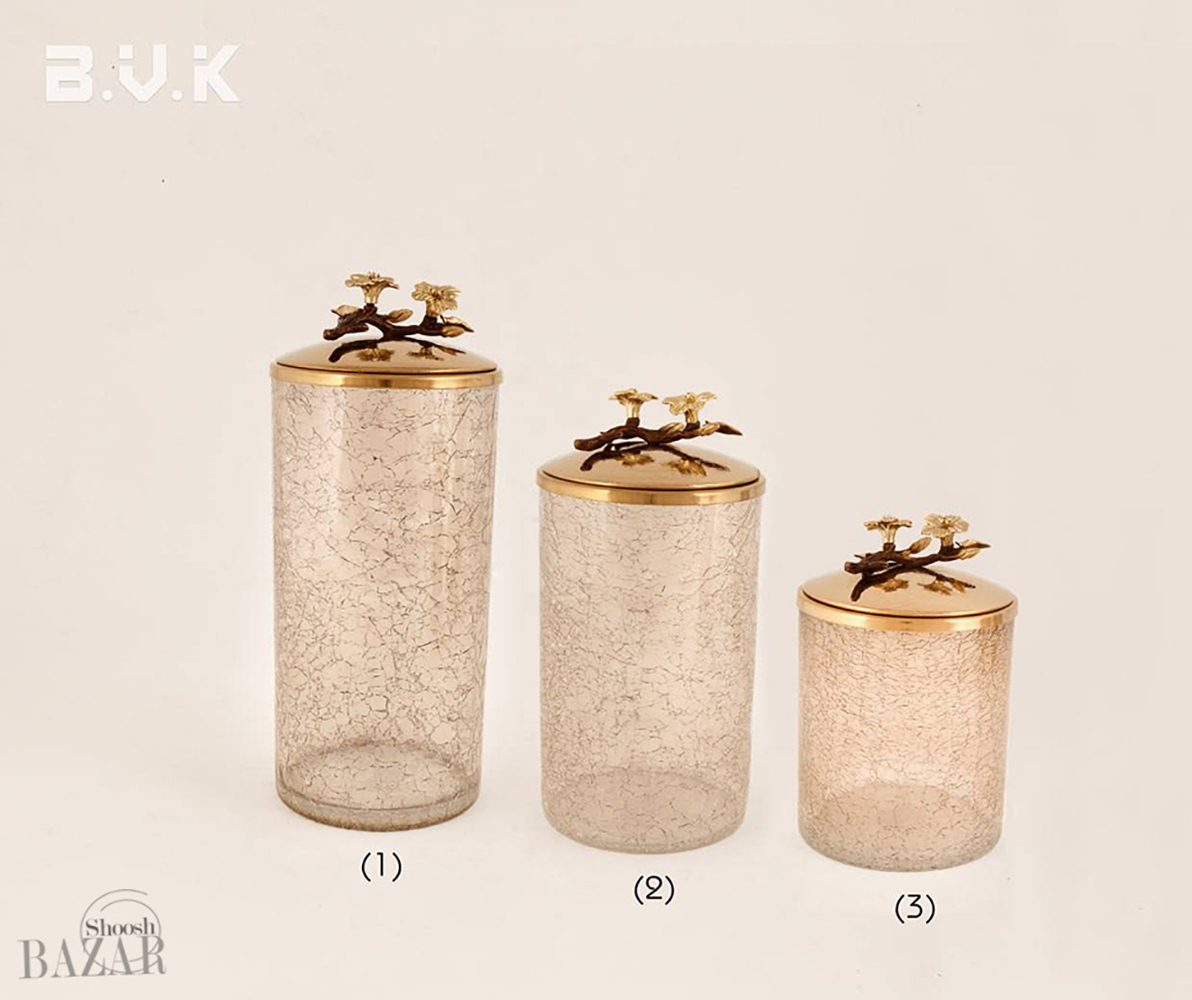 بانکه 3 سایز شیشه ترکدار بی وی کی مدل لیلین