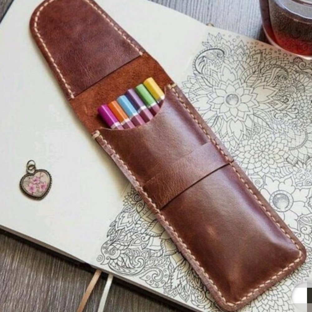 جامدادی چرم دست دوز 