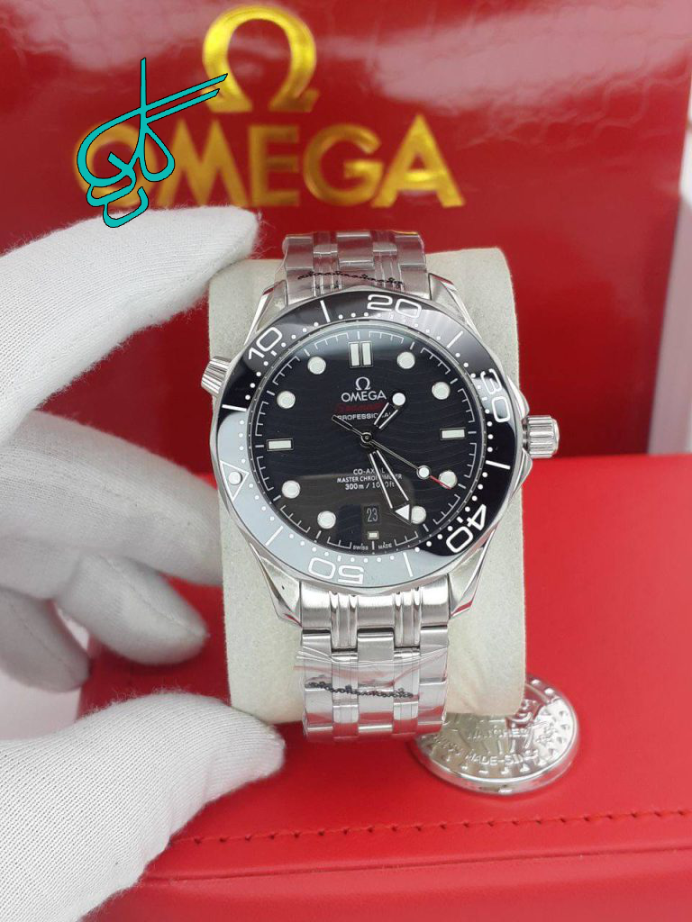 خرید ساعت مردانه امگا سی مستر موتور اتومات ساخت ژاپن جنس استیل رنگ ثابت و ضدحساسیت جنس شیشه سافایر ضدخش کد 1918152 - ردگل