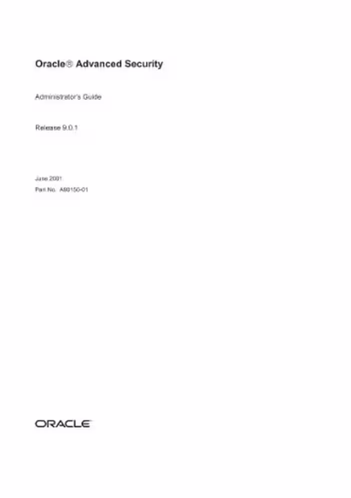 خرید و دانلود نسخه کامل کتاب Oracle Advanced Security Administrator's Guide (Part No A90150-01) (Release 9 0 1) (2001)