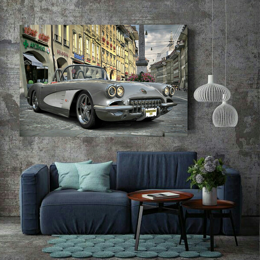 تابلو بوم طرح ماشین کلاسیک مدل SDB570