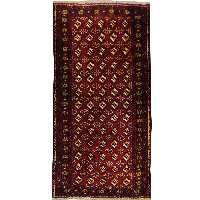 فرش دستبافت کناره طول دو متری طرح ترکمن کد 70