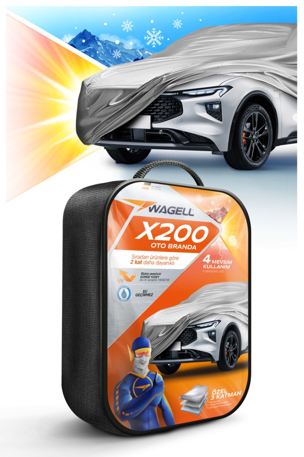 چادر خودرو OPEL ASTRA K HATCHBACK 2015 2022 سازگار X200 CAR TARPAULIN با پوشش اتومبیل MIFLON Wagell