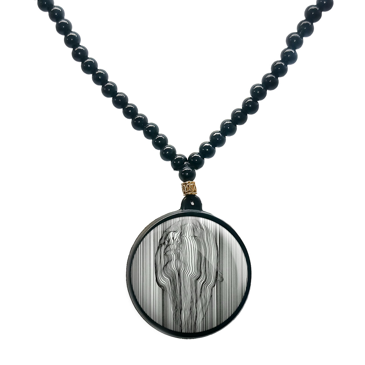 گردنبند پرمانه طرح دخترونه کد pmd.4318 مدل دو طرفه