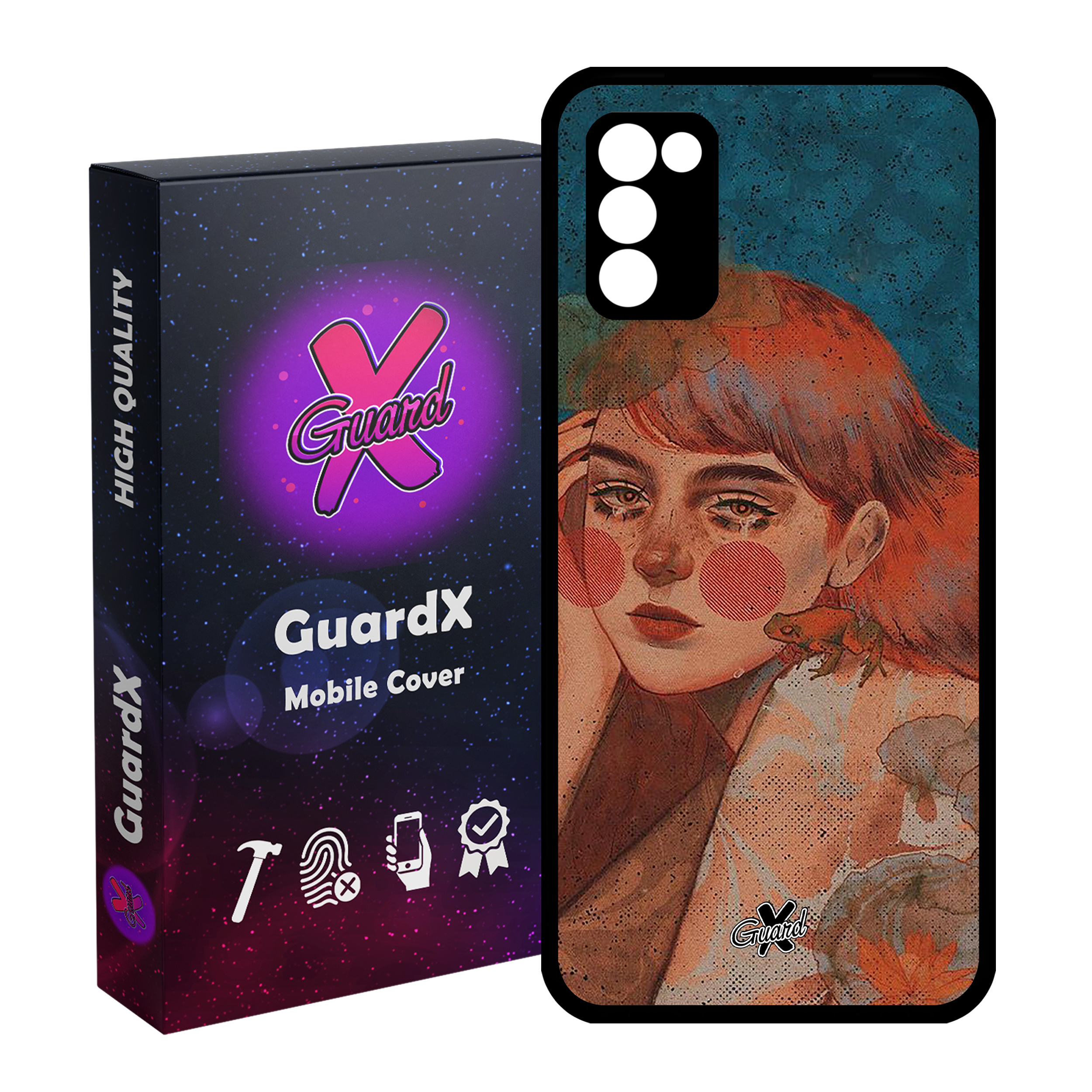 کاور گارد ایکس طرح Girl مدل Glass10330 مناسب برای گوشی موبایل سامسونگ Galaxy A02s / M02s