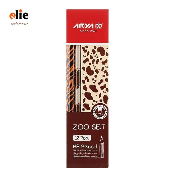 مداد مشکی طرح دار آریا سری فانتزی بسته 12 عدد