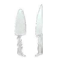 ست کارد و کفگیر سرو کیک مدل شیشه ای مجموعه 2 عددی