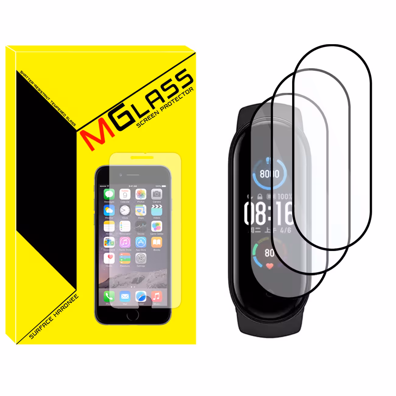 محافظ صفحه نمایش نانو ام گلس مدل NMG مناسب برای ساعت هوشمند شیائومی Mi Band 4 بسته سه عددی