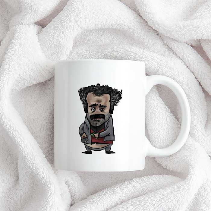 ماگ طرح کاریکاتور مدل نقی معمولی