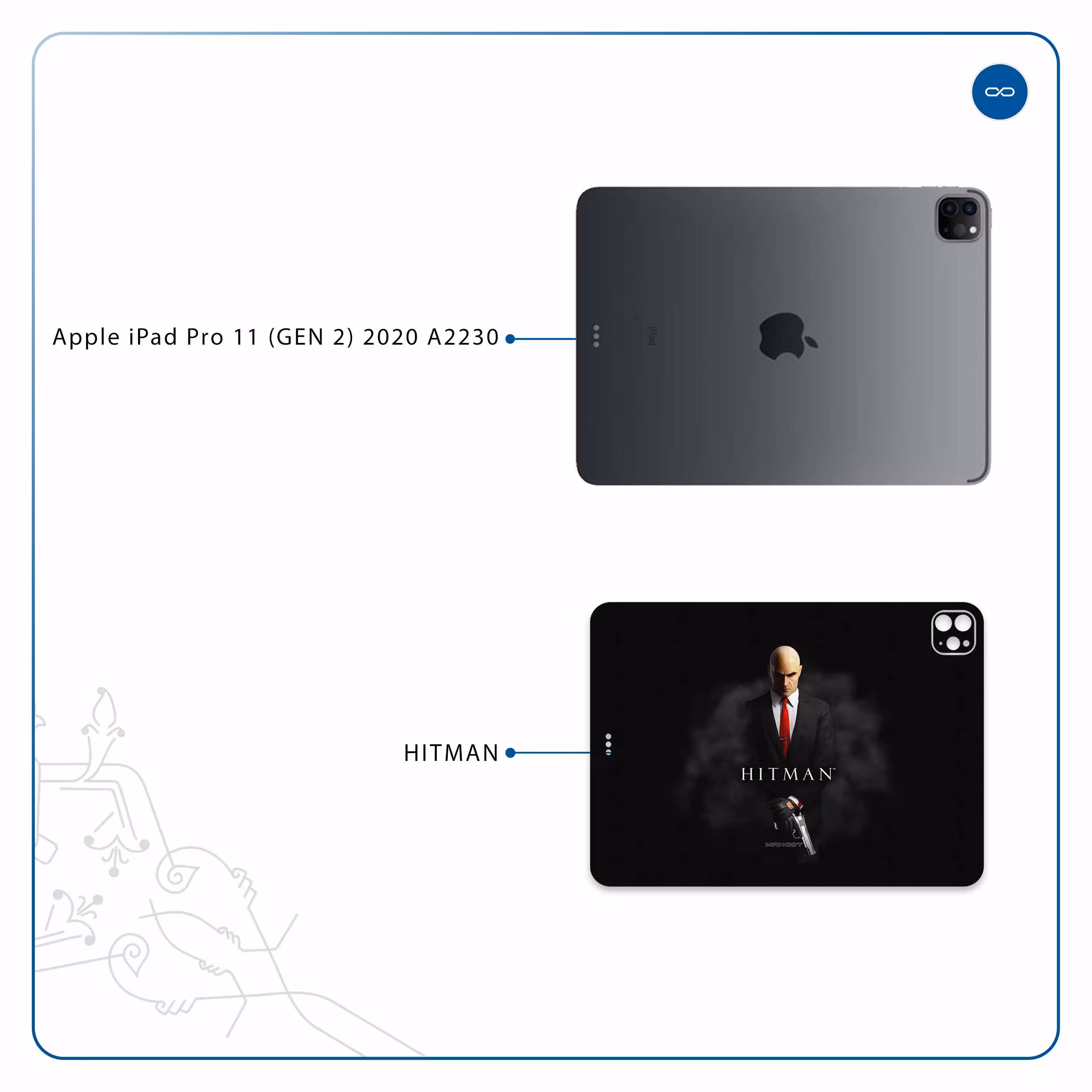 برچسب پوششی ماهوت مدل Hitman-Game مناسب برای تبلت اپل iPad Pro 11 (GEN 2) 2020 A2230