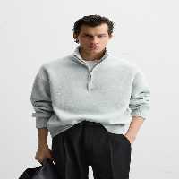 پلیور مردانه زارا HIGH NECK QUARTER-ZIP SWEATER | تهران زارا TehranZara