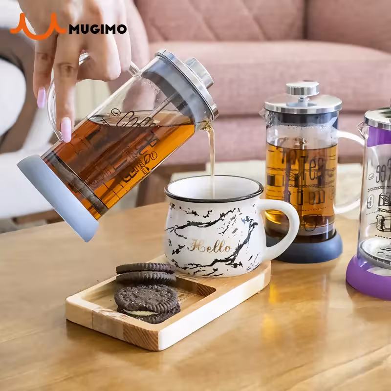 فرنچ پرس سیلیکونی مدل کافی تایم حجم 350 میلی لیتر