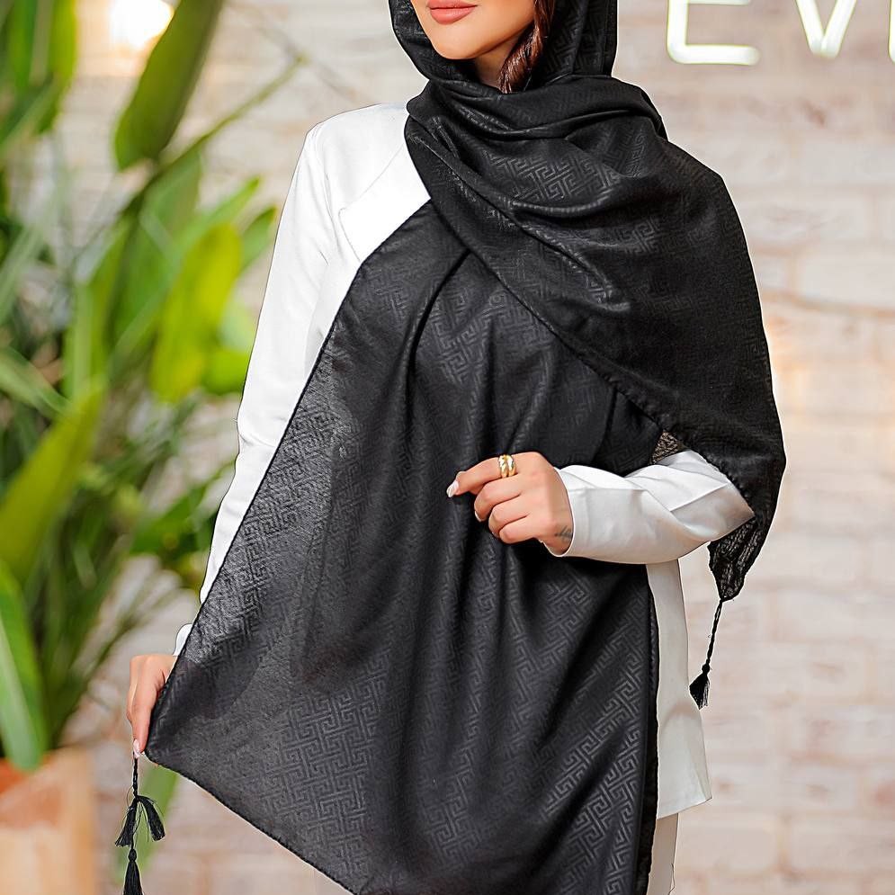 شال نخی واکسی منگوله دار