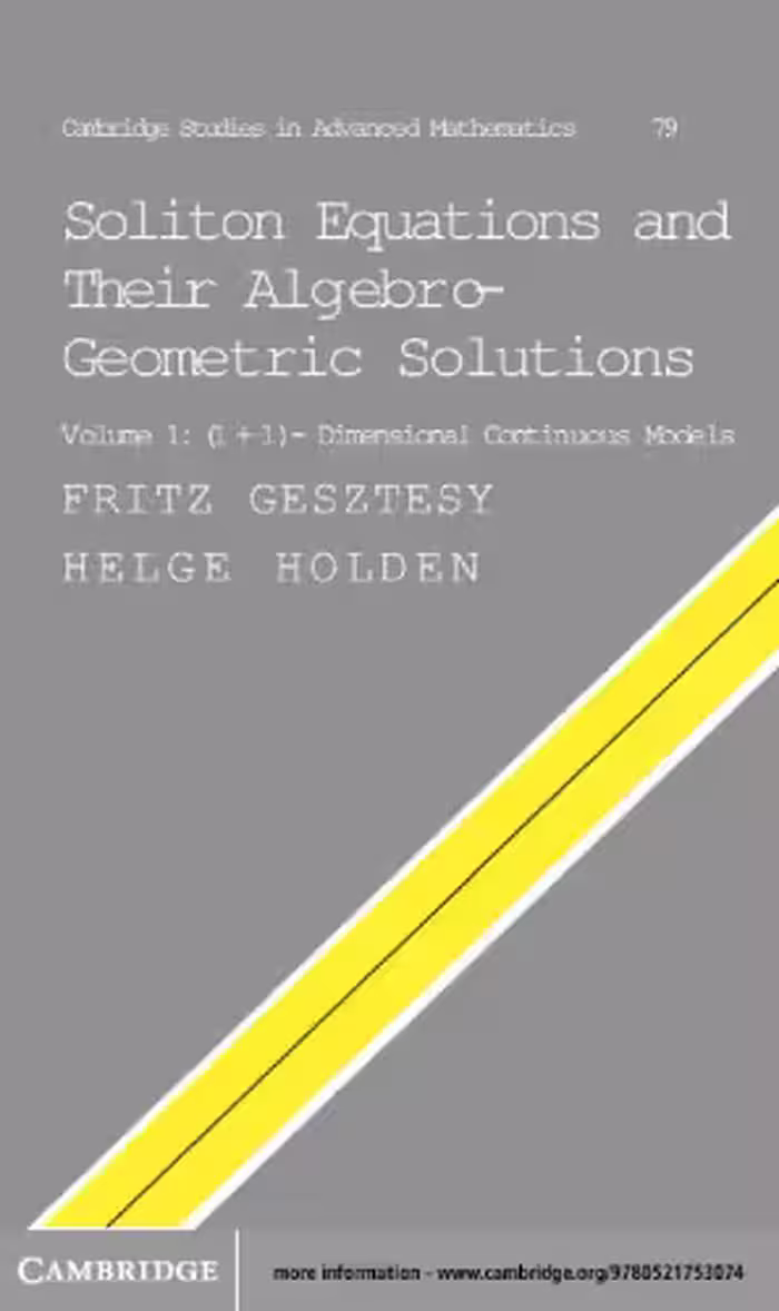 خرید و دانلود نسخه کامل کتاب Soliton Equations and their Algebro-Geometric Solutions: Volume 1