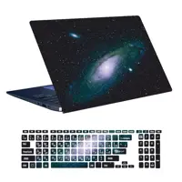 استیکر لپ تاپ توییجین و موییجین طرح Space کد92 مناسب برای لپ تاپ 15.6 اینچ به همراه برچسب حروف فارسی کیبورد 