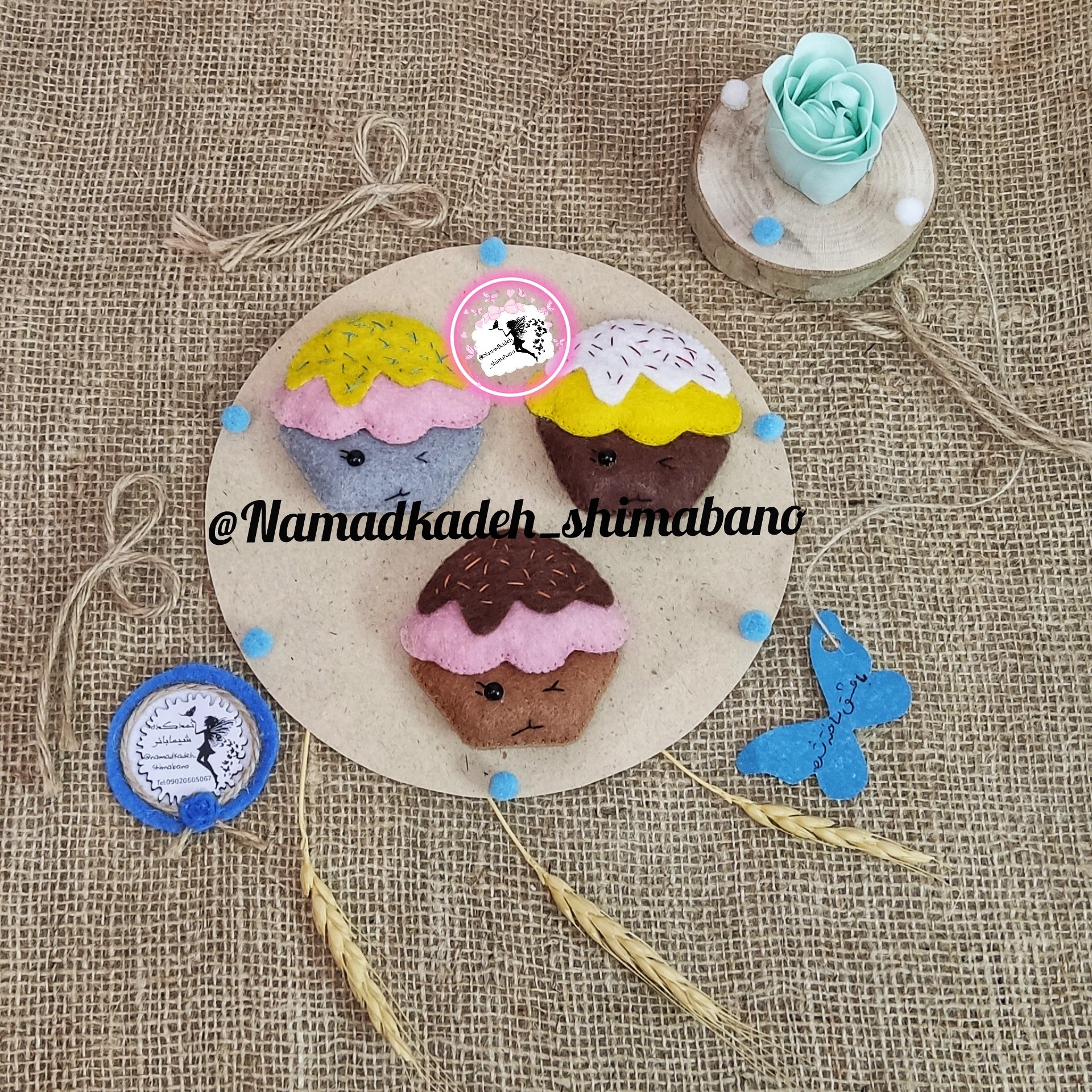 مگنت کاپ کیک نمدی بسیار زیباوفانتزی،مگنت نمدی کاپ کیک.مگنت نمدی رو یخچالی.مگنت یخچال(قیمت برای یک عدد)