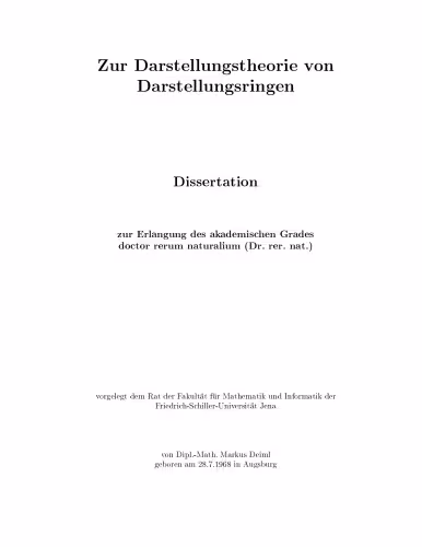 خرید و دانلود نسخه کامل کتاب Zur Darstellungstheorie von Darstellungsringen