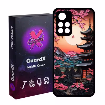 کاور گارد ایکس طرح معبد ژاپن مدل Glass10582 مناسب برای گوشی موبایل شیائومی Poco M4 Pro 5G/Redmi Note 11T 5G/Redmi Note 11S 5G