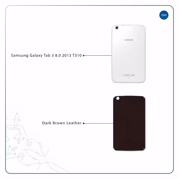 برچسب پوششی ماهوت مدل Dark-Brown-Leather مناسب برای تبلت سامسونگ Galaxy Tab 3 8.0 2013 T310