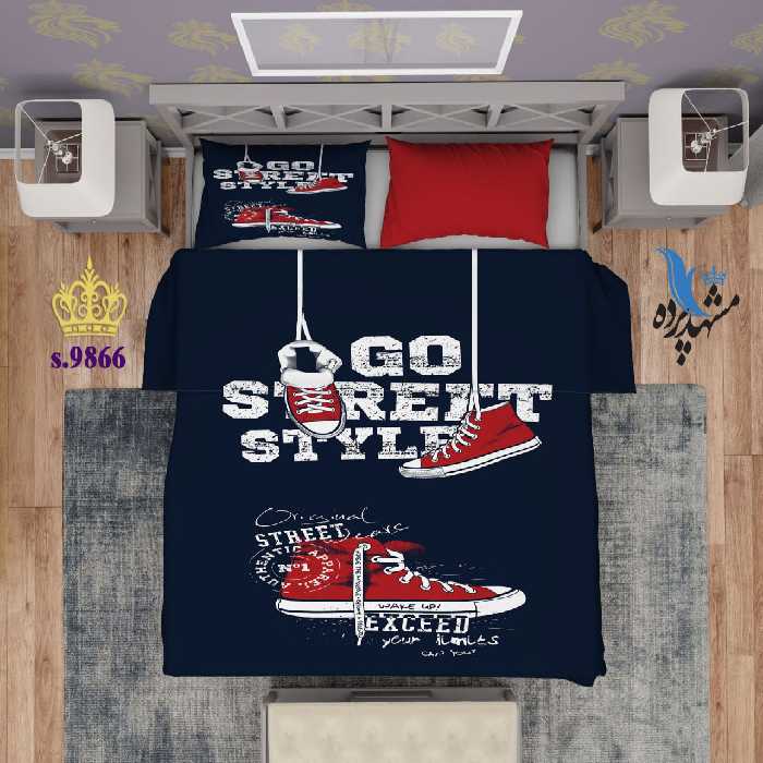 ست روتختی دو نفره طرح کفش ورزشی S9866