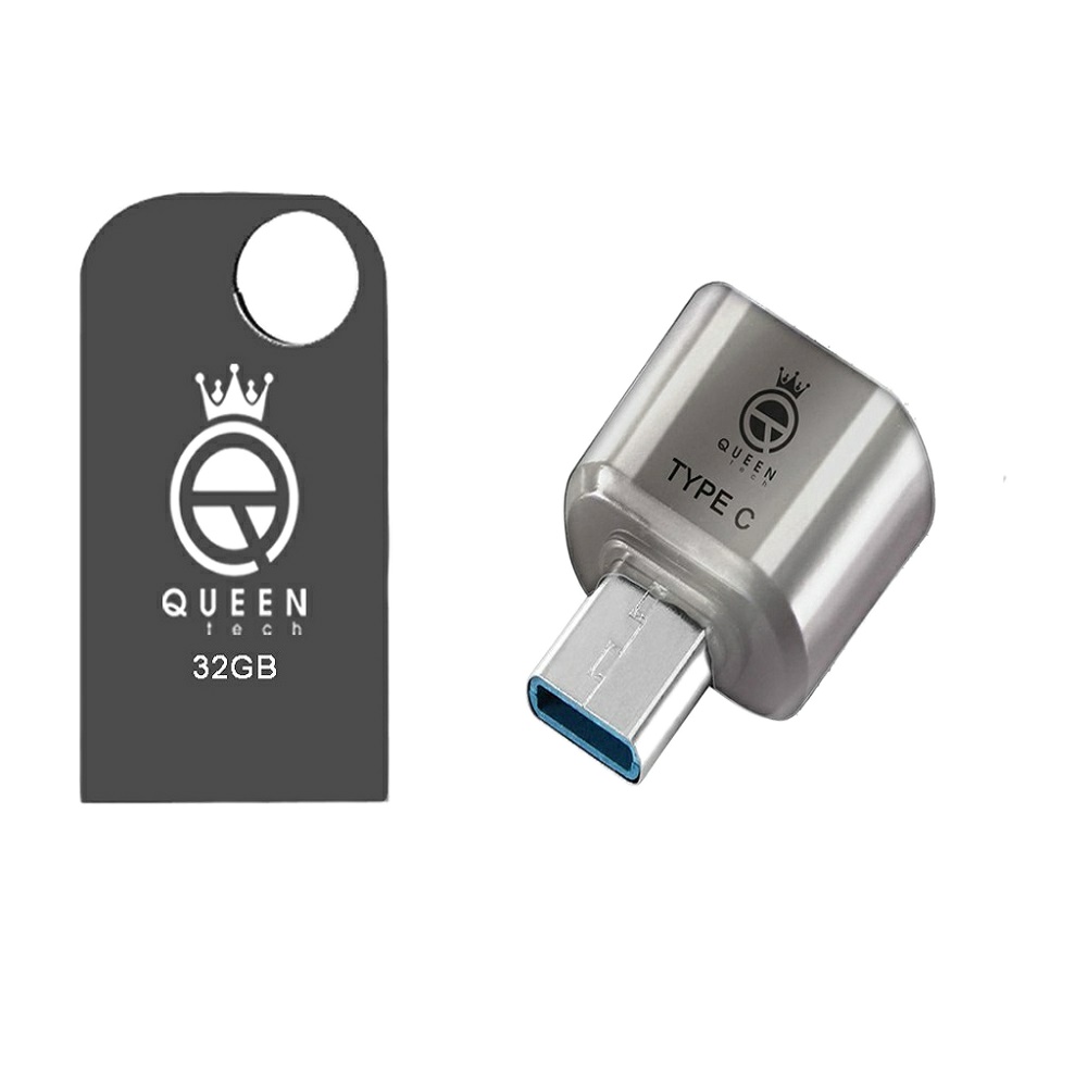  فلش مموری کوئین تک مدل CEL- C PLUS ظرفیت 32 گیگا بایت به همراه مبدل type c