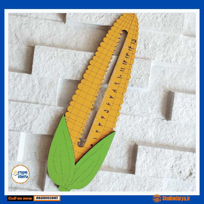 خط کش چوبی طرح ذرت