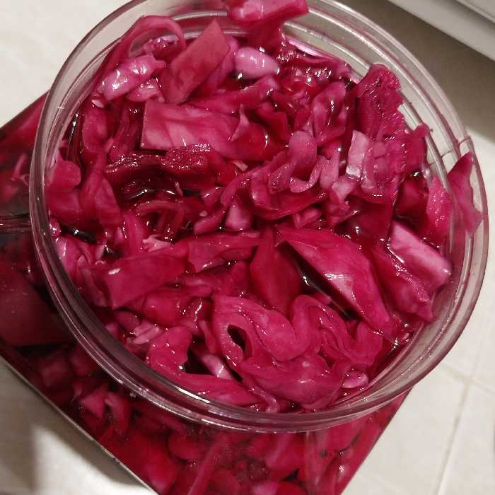 ترشی کلم بنفش در بسته بندی 4 کیلویی 