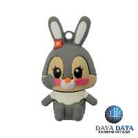 فلش مموری فانتزی دایا دیتا طرح خرگوش مدلPF1103-21 ظرفیت128GB -USB2 رنگ طوسی روشن