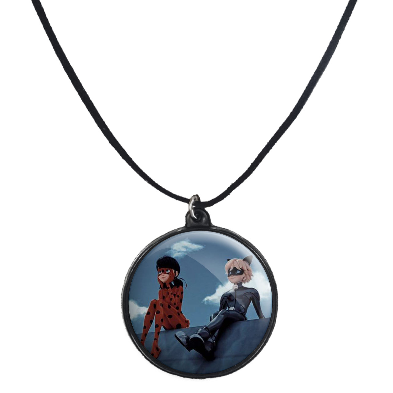 گردنبند پرمانه طرح کفشدوزکی کد pmb.1865 مدل دو طرفه