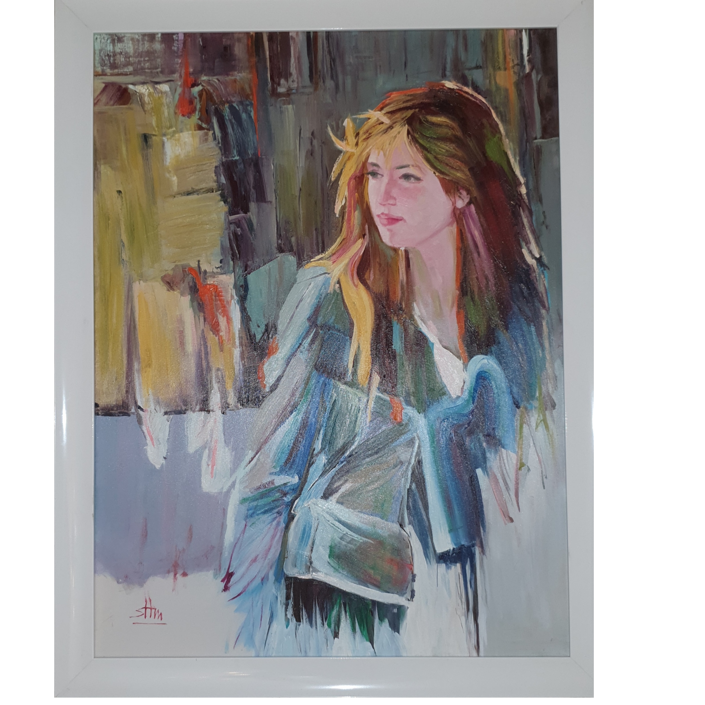 تابلو نقاشی رنگ روغن طرح نگاه خیال کد 01