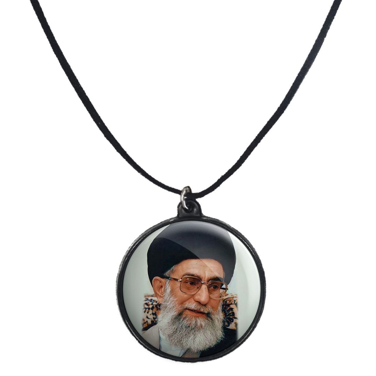 گردنبند پرمانه طرح تصویر آیت الله خامنه ای کد pmb.7334 مدل دو طرفه