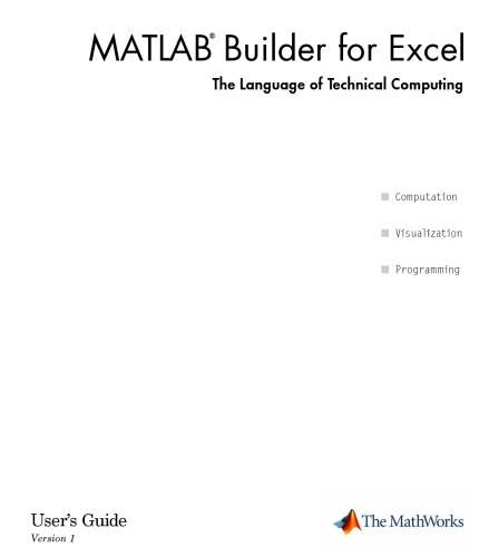 خرید و دانلود نسخه کامل کتاب MATLAB Builder for Excel