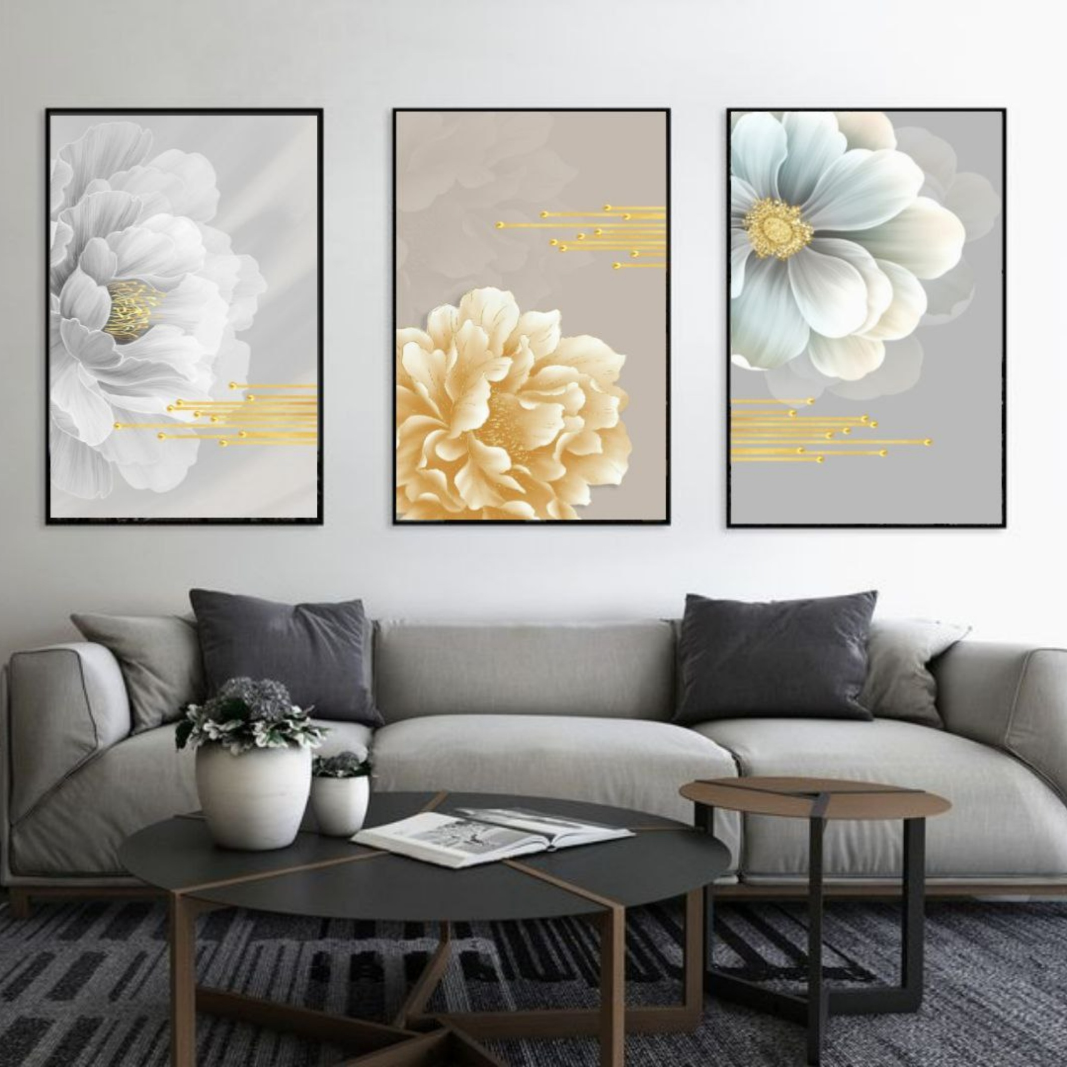  تابلو مدل دکوراتیو کد 3080 مجموعه 3 عددی