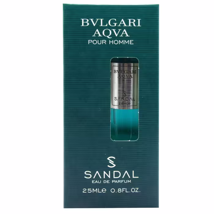 عطر جیبی مردانه صندل مدل BVLGARI AQVA حجم 25 میلی لیتر 