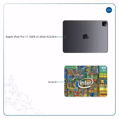 برچسب پوششی ماهوت مدل Intel Brand مناسب برای تبلت اپل iPad Pro 11 (GEN 2) 2020 A2228