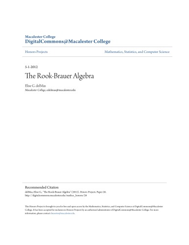 خرید و دانلود نسخه کامل کتاب The Rook-Brauer Algebra
