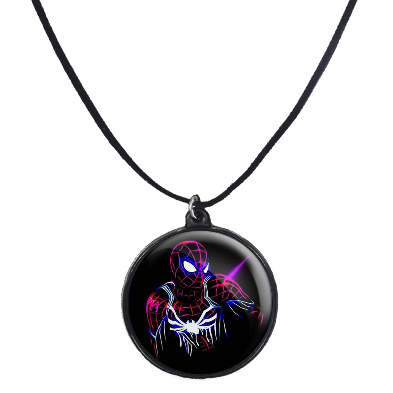 گردنبند پرمانه طرح مرد عنکبوتی کد pmb.7854 مدل دو طرفه