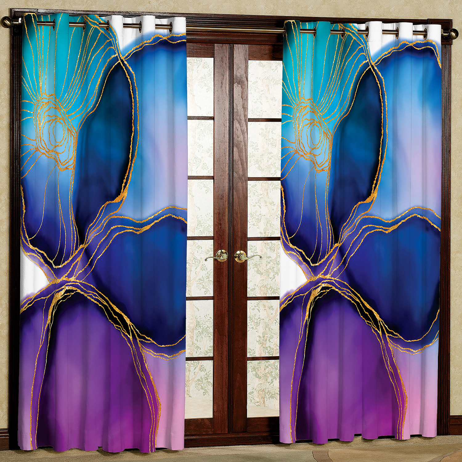 پرده مدل گلبرگ شیشه ای هازان پانچی کد 2672 سایز 140x200 سانتی متر