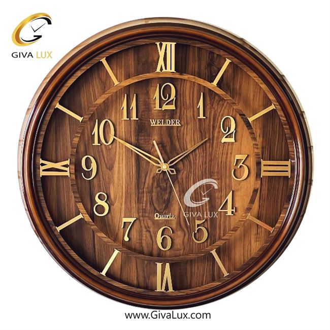 ساعت دیواری اورجینال ولدر PVC قهوه ای| کد رفرنس 636