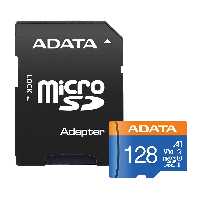 کارت حافظه microSDXC ای دیتا مدل Premier V10 A1 کلاس 10 استاندارد UHS-I سرعت 100MBps ظرفیت 128 گیگابایت به همراه آداپتور