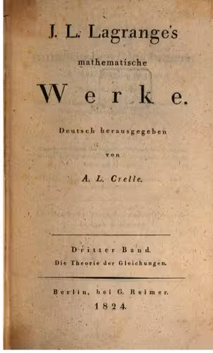 خرید و دانلود نسخه کامل کتاب J. L. Lagranges mathematische Werke