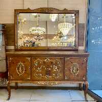 آینه و کنسول برنزکوب سه کشو وسط
