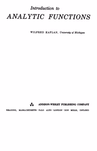 خرید و دانلود نسخه کامل کتاب Introduction to Analytic Functions (Addison-Wesley Series in Mathematics)