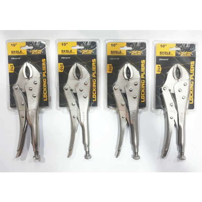 4 عدد انبر قفلی 10 اینچ اسکول SKOLEبا فک سخت کاری شده 