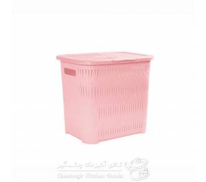 سبد لباس حصیری چهارگوش رخ سایز بزرگ