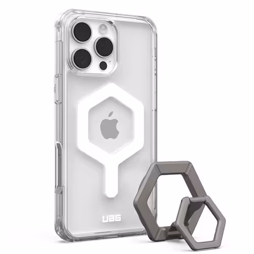 قاب اورجینال برند UAG مدل UAG Plyo MagSafe Ice White Case   Titanium Ring Stand مناسب برای Apple iPhone 16 Pro Max