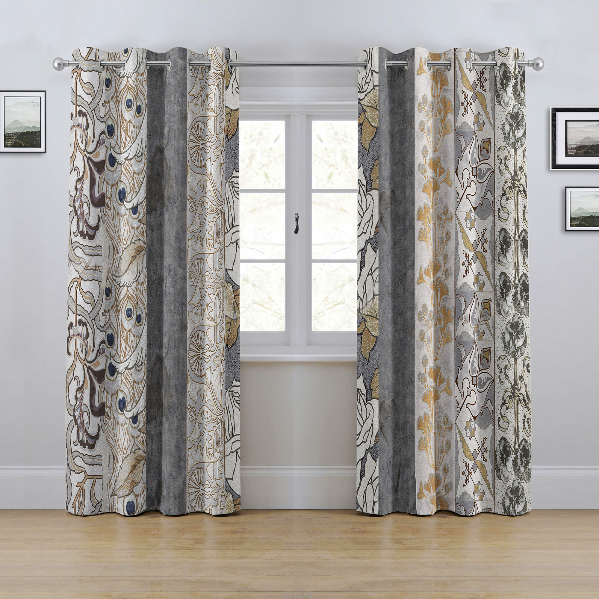 پرده طرح گل سایز 280x145 سانتی متر