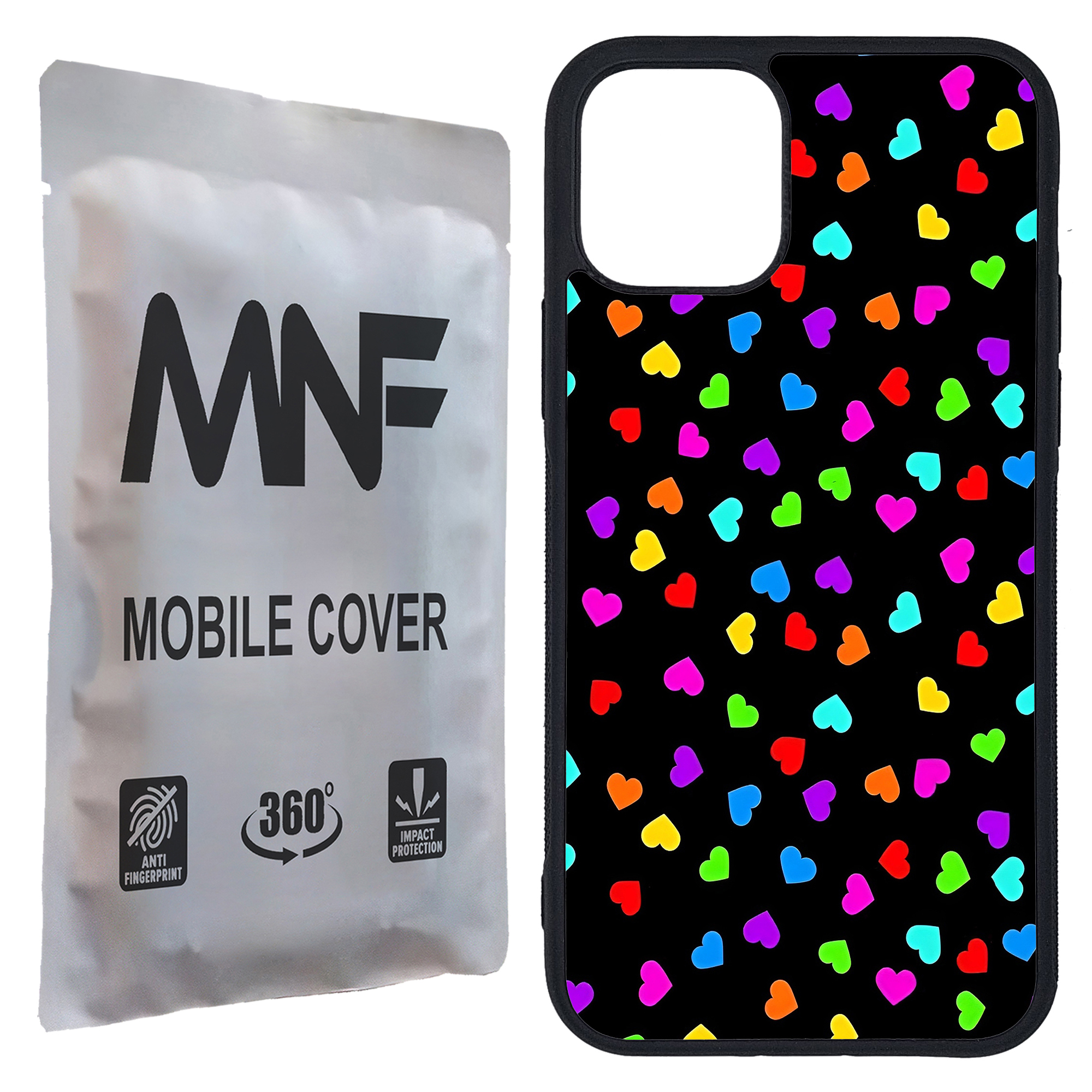 کاور ام ان اف طرح قلبی رنگارنگ کد P-007 مناسب برای گوشی موبایل اپل iPhone 11 Pro