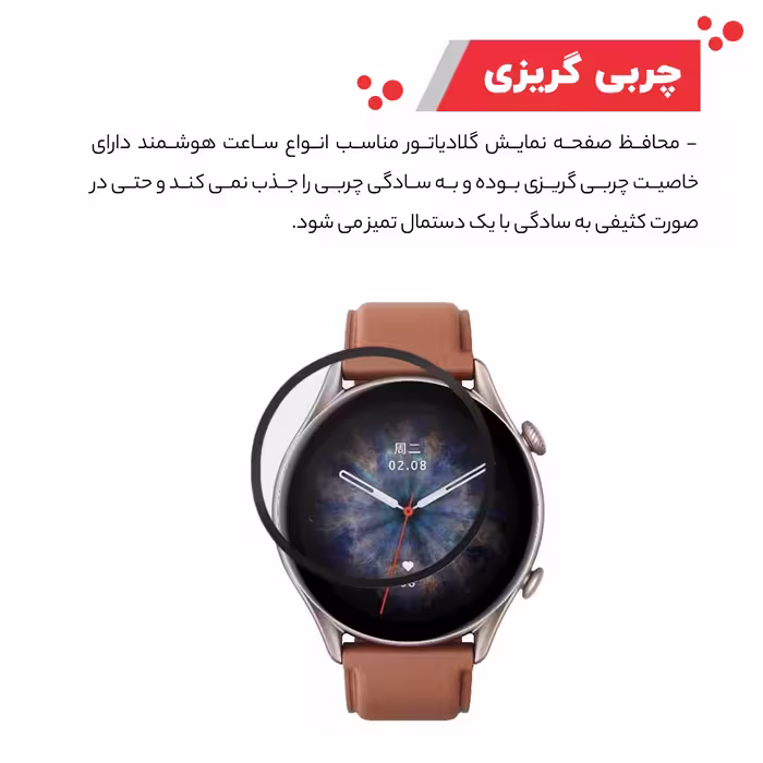 محافظ صفحه نمایش گلادیاتور مدل GWP1000 مناسب برای ساعت هوشمند آمازفیت GTR 3 Pro